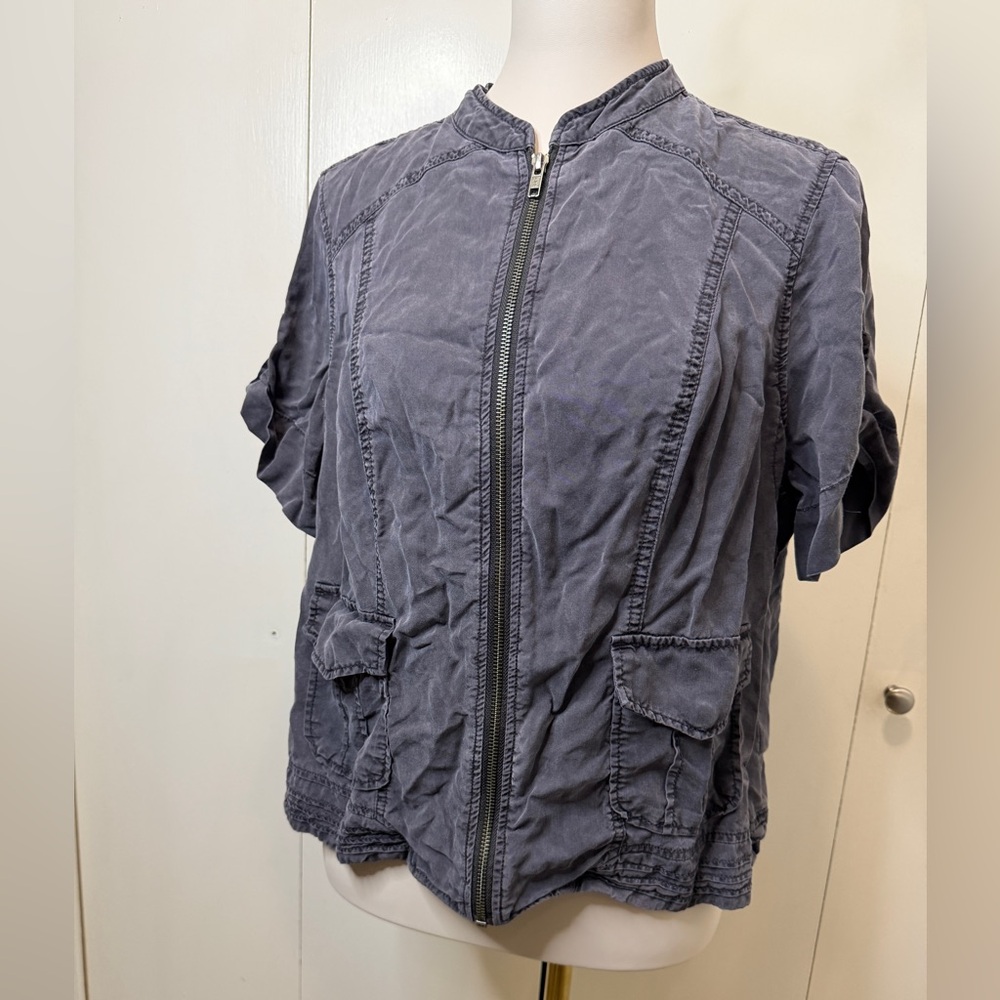 Torrid Gray Front Zip Utility Jacket - image 2